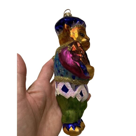 CHRISTOPHER RADKO ROMEOW GLASS CATNIP WITH INSTRUMENT FIDDLE ORNAMENT 7” VINTAGE - Picture 3 of 8